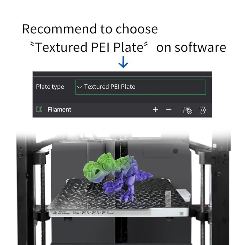 IdeaFormer-3D PEO+PEI Build Plate for Bambu Lab X1C/X1/P1P/P1S/P2S/A1, 257x257mm Double Sided PEO+PEI Spring Steel Bed Plate Flexible Textured Print Bed for Bambulab 3D Printers - Image 5